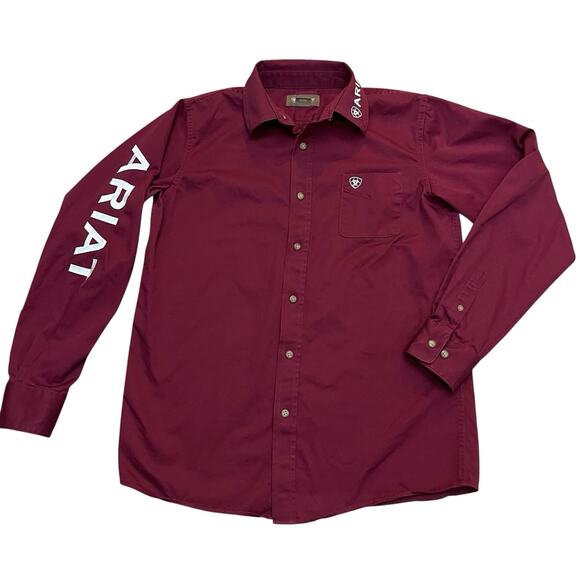 Ariat Other - Ariat Boys Team Logo Twill Shirt XL Button Down Red Western Cowboy Rodeo Youth